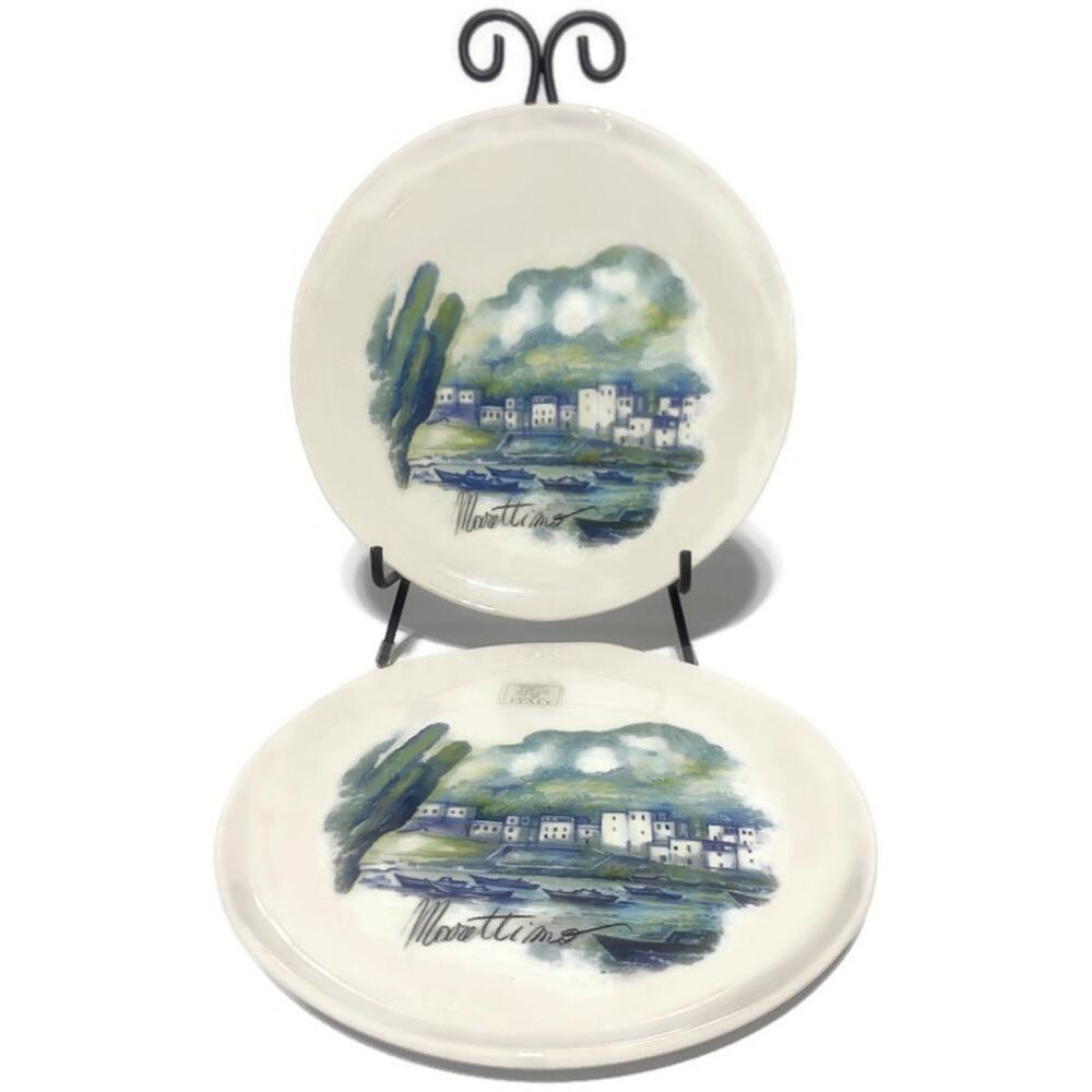 Ceramica Cuore Marettimo Plate Seaside 9.75" Made in Italy Set of 2